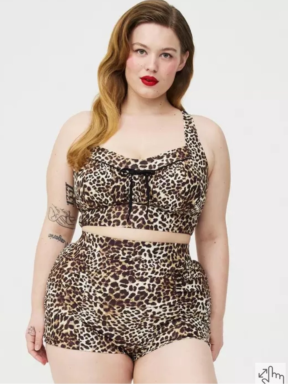 Torrid Plus Size Vintage Pin Up Leopard Print High Waist Shorts Halter Top NWT